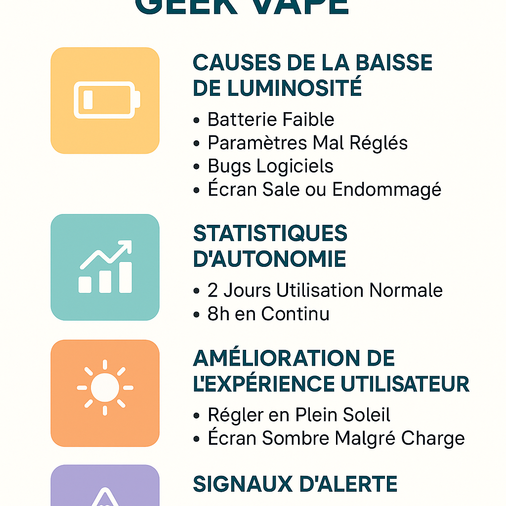 Pourquoi la luminosité de votre Geek Vape peut-elle diminuer et quand faut-il la régler ?